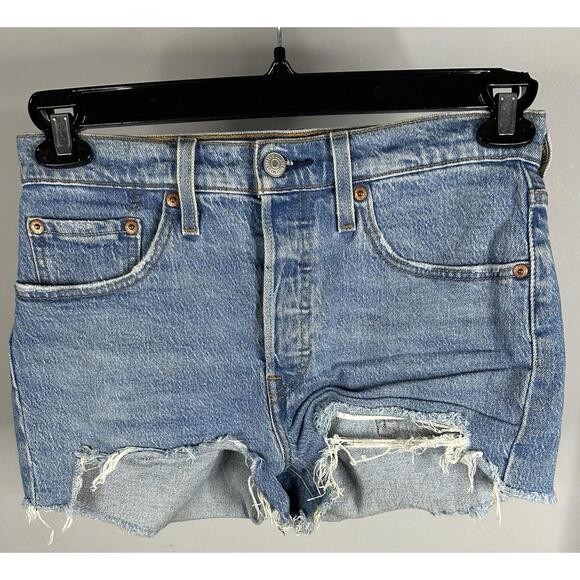 Levi’s 501 Button Fly Denim Shorts Women’s Size 27 28x3 - Picture 1 of 4
